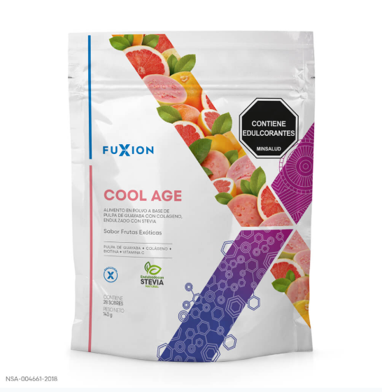 Fuxion - COOL AGE, Bebida con Colágeno Hidrolizado para la piel - 28 Sticks