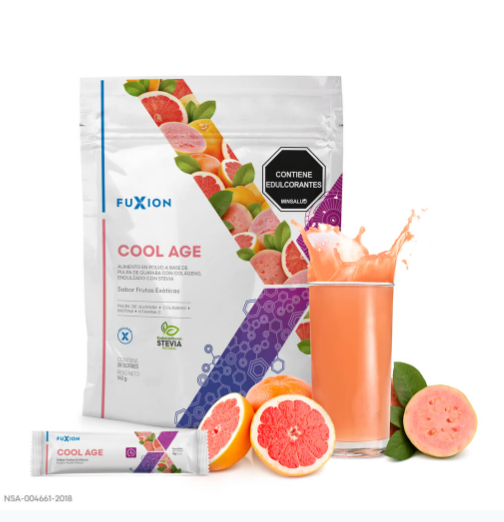 Fuxion - COOL AGE, Bebida con Colágeno Hidrolizado para la piel - 28 Sticks